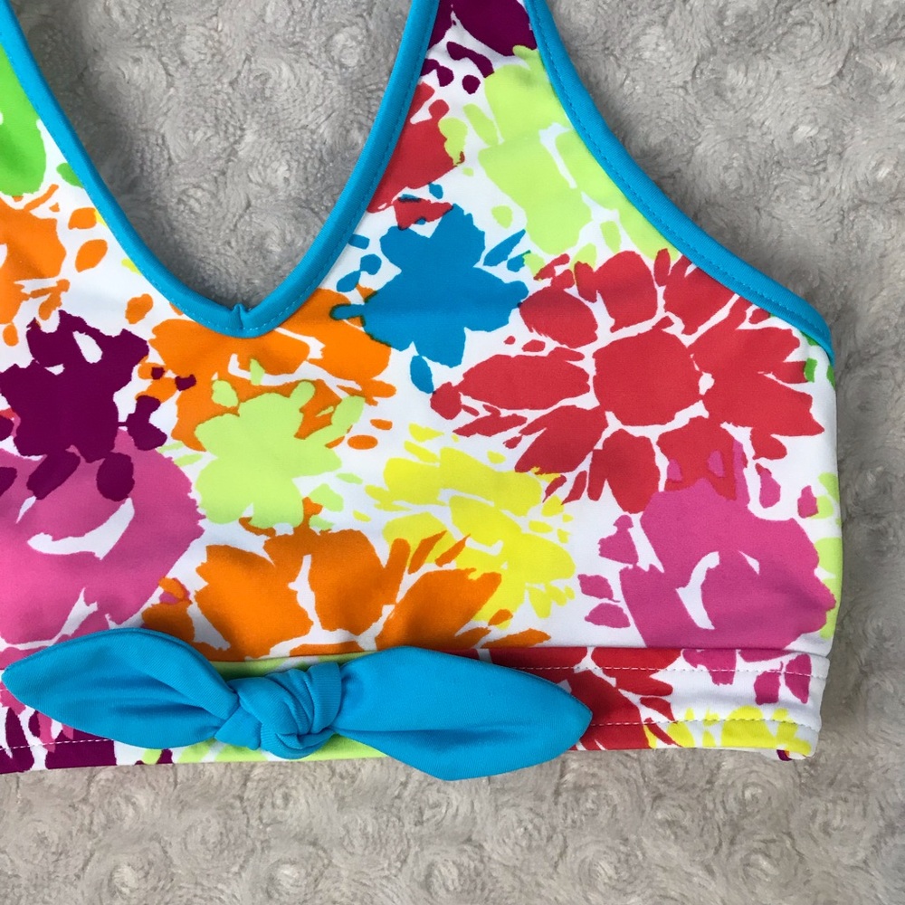 Hanna Andersson Halter Bikini Top 140 US 10 Floral - Picture 2 of 5
